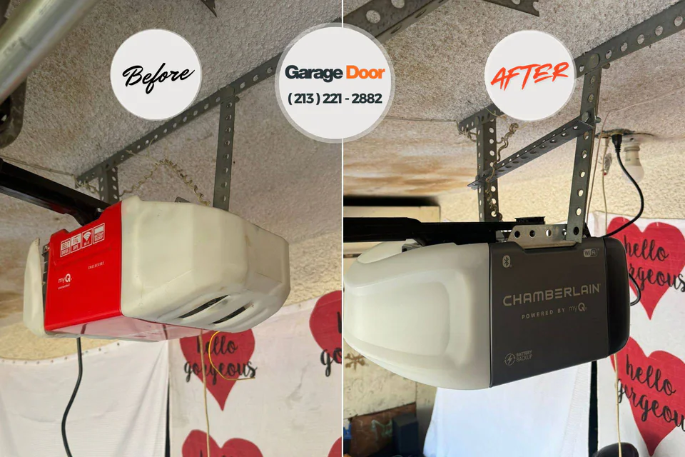 Before and after: garage door repair Longview, WA